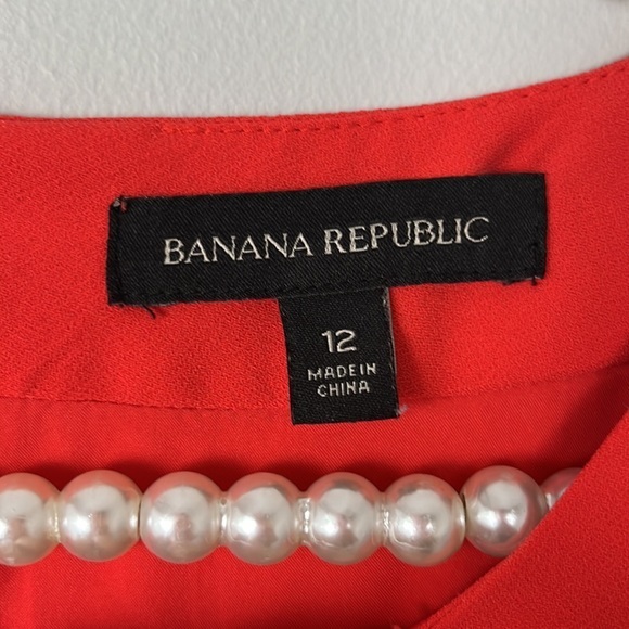 Banana Republic deep orange dress with flouncy sleeves SIZE 12 - Picture 5 of 6